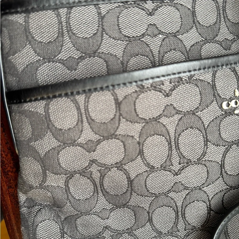 Coach Signature Black and Gray Messenger Bag